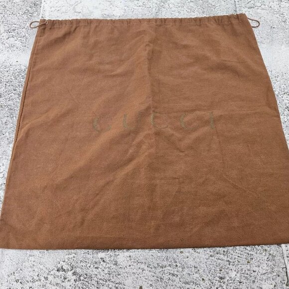 Gucci Dust Bag Brown Cotton Large Storage Bag Draw String Made in Italy authenti - Picture 4 of 9